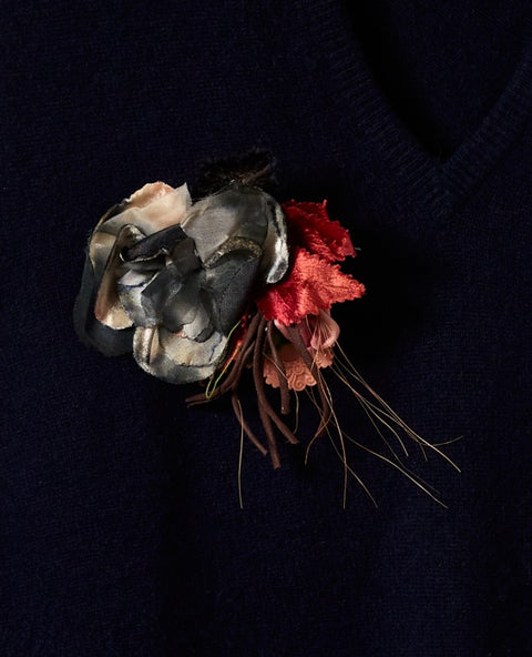 Floral Corsage Cashmere Vest
